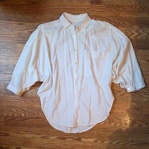 Vintage 80s Button Down Shirt With Batwing Sleeves